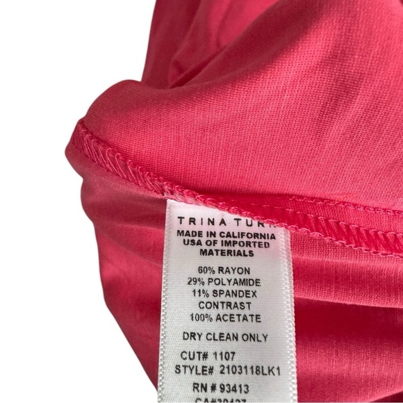 Trina Turk Isla 2 Boxy Cropped Embroidered Top Watermelon Large Pink Shirt - Picture 7 of 9